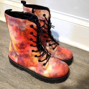 Multicolor Lace me up boots